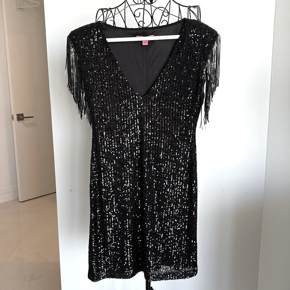 BETSEY JOHNSON SEQUIN PULLOVER DRESS